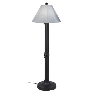 Patio Living Seaside Floor Lamp 67620 with 3 black body and canvas granite Sunb - All