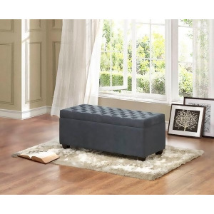 Homelegance Colusa Lift-Top Storage Bench In Grey Fabric - All