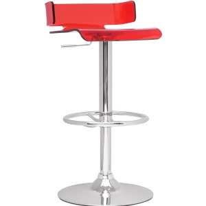 Chintaly 0325 Pneumatic Gas Lift Adjustable Height Swivel Stool In Red Acrylic - All