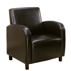 Monarch Specialties I 8050 Dark Brown Leather-Look Accent Chair - All