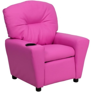 Flash Furniture Contemporary Hot Pink Vinyl Kids Recliner w/ Cup Holder Bt-795 - All