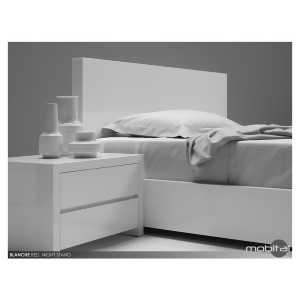 Mobital Blanche Bed In High Gloss White - All