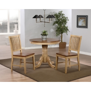 Sunset Trading Brookpond 36 Round Table and Two Brookdale Slat Back Chairs in W - All