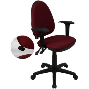 Flash Furniture Mid-Back Burgundy Fabric Multi-Functional Task Chair w/ Arms A - All