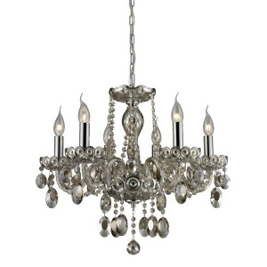 Nulco Lighting Balmoral 80052/6 6 Light Crystal Chandelier in Teak Plated Chro - All