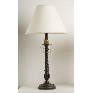 Yessica's Collection Black And Gold Antique Short Twist Lamp With Crystals And I - All