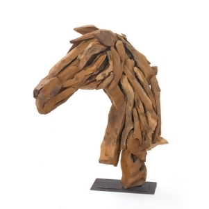 Go Home Wood Horse Head On Iron Stand - All