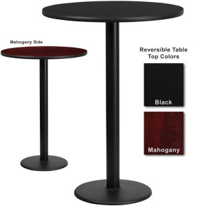Flash Furniture 30 Inch Round Bar Table w/ Black or Mahogany Reversible Laminate - All