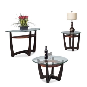 Bassett Elation Round 3 Piece Glass Top Cocktail Table Set - All