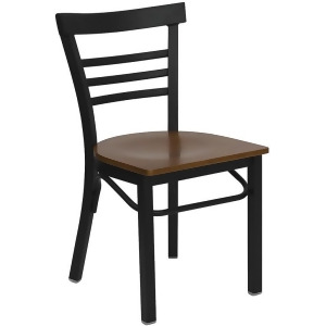 Flash Furniture Hercules Series Black Ladder Back Metal Restaurant Chair Cherr - All