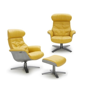 J M Karma 2 Piece Mustard Chair And Ottoman Set - All