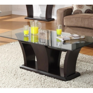 Homelegance Daisy Glass Top Cocktail Table in Espresso - All