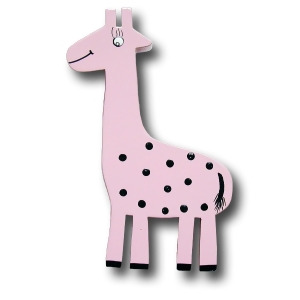 One World Zoo Friend Giraffe Pink Wooden Drawer Pulls Set of 2 - All