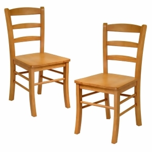Winsome Wood Set of 2 Ladder Back Chair in Light Oak - All
