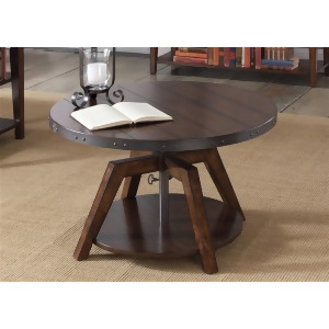Liberty Furniture Aspen Skies Motion Cocktail Table in Russet Brown Finish - All