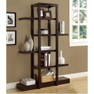 Monarch Specialties 2541 71 Inch Open Concept Display Etagere in Cappuccino - All