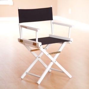 Yu Shan Director's Chair In White Frame with Black Canvas - All