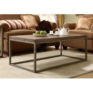 Homelegance Daria Cocktail Table In Metal Frame With Grey Weathered Wood - All
