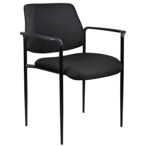 Boss Chairs Boss Square Back Diamond Stacking Chair w/ Arm in Black - All