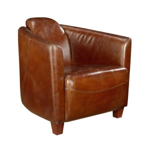 Moes Home Salzburg Club Chair in Brown Leather - All