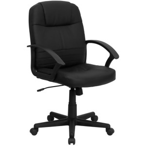 Flash Furniture Mid-Back Black Leather Executive Swivel Office Chair Bt-8075-b - All