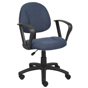 Boss Chairs Boss Blue Deluxe Posture Chair w/ Loop Arms - All