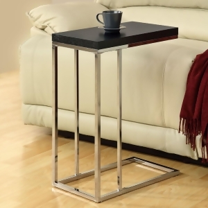 Monarch Specialties 3007 Rectangular Accent Table in Chrome Cappuccino - All