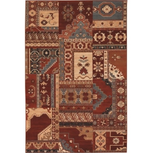 Couristan Timeless Treasures Kerman Mosaic Rug In Burgundy-Rust - All