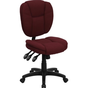 Flash Furniture Mid-Back Burgundy Fabric Multi-Functional Ergonomic Task Chair - All