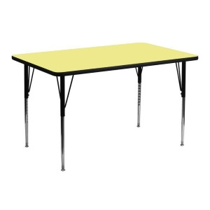 Flash Furniture 24 x 48 Rectangular Activity Table w/ Yellow Thermal Fused Lamin - All