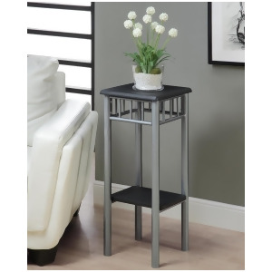 Monarch Specialties 3094 Square Plant Stand in Black Silver - All