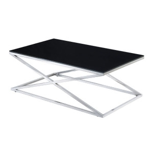 Allan Copley Designs Excel Rectangular Cocktail Table w/ Black Glass Top on Poli - All