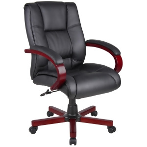 Boss Chairs Boss B8996-m Mid Back Executive Wood Finished Chairs - All