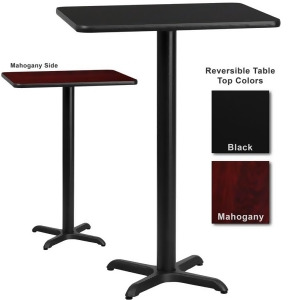 Flash Furniture 24 Inch x 30 Inch Rectangular Bar Table w/ Black or Mahogany Rev - All