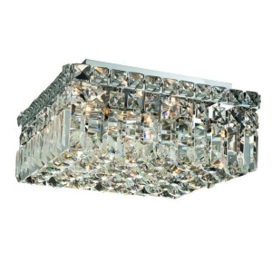 Lighting By Pecaso Chantal Collection Flush Mount L12in W12in H5.5in Lt 4 Chrome - All