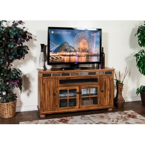 Sunny Designs Sedona Counter Height Tv Console In Rustic Oak - All