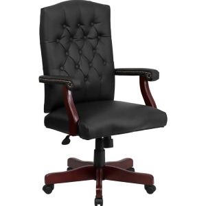 Flash Furniture Martha Washington Black Leather Executive Swivel Chair 801L-lf - All