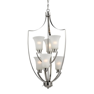 Cornerstone Foyer Collection 6 Light Chandelier In Brushed Nickel - All