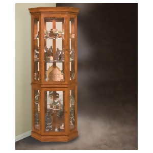 Philip Reinisch Lighthouse Classic Oak Corner Curio Cabinet - All
