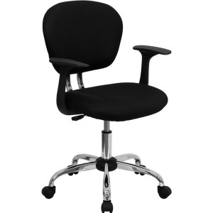 Flash Furniture Mid-Back Black Mesh Task Chair w/ Arms Chrome Base H-2376-f- - All