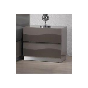 Chintaly Delhi 2 Drawer Night Stand In Grey - All
