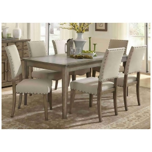 Liberty Furniture Weatherford 5 Piece Rectangular Table Set in Weathered Gray Fi - All