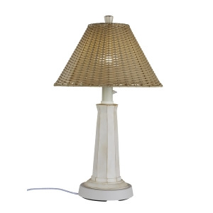 Patio Living Nantucket Outdoor Table Lamp 19902 with Stone Wicker Shade - All