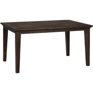 Jofran Wire Brushed Dining Table With Take Out Leaf And Dentil Moulding Along Ap - All