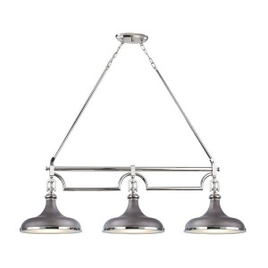 Elk Lighting Rutherford 3 Light Island In Weathered Zinc And Polished Nickel - All
