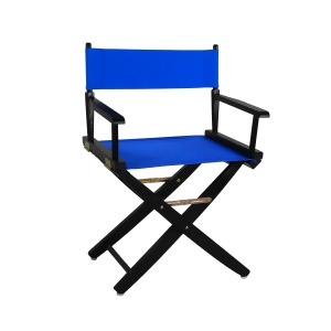 Yu Shan Extra-wide Premium Directors Chair Black Frame with Royal Blue Color Cov - All