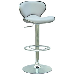 Chintaly 0364 Pneumatic Gas Lift Adjustable Height Swivel Stool In White - All