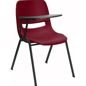Flash Furniture Burgundy Ergonomic Shell Chair w/ Right Handed Flip-Up Tablet Ar - All
