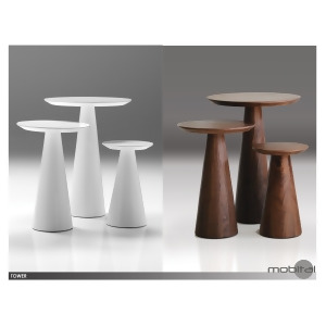 Mobital Tower End Table In High Gloss White - All