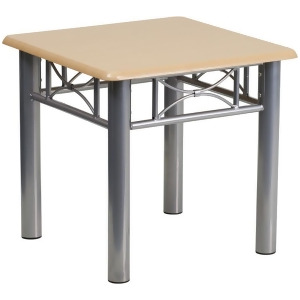 Flash Furniture Natural Laminate End Table w/ Silver Steel Frame Jb-6-end-nat- - All